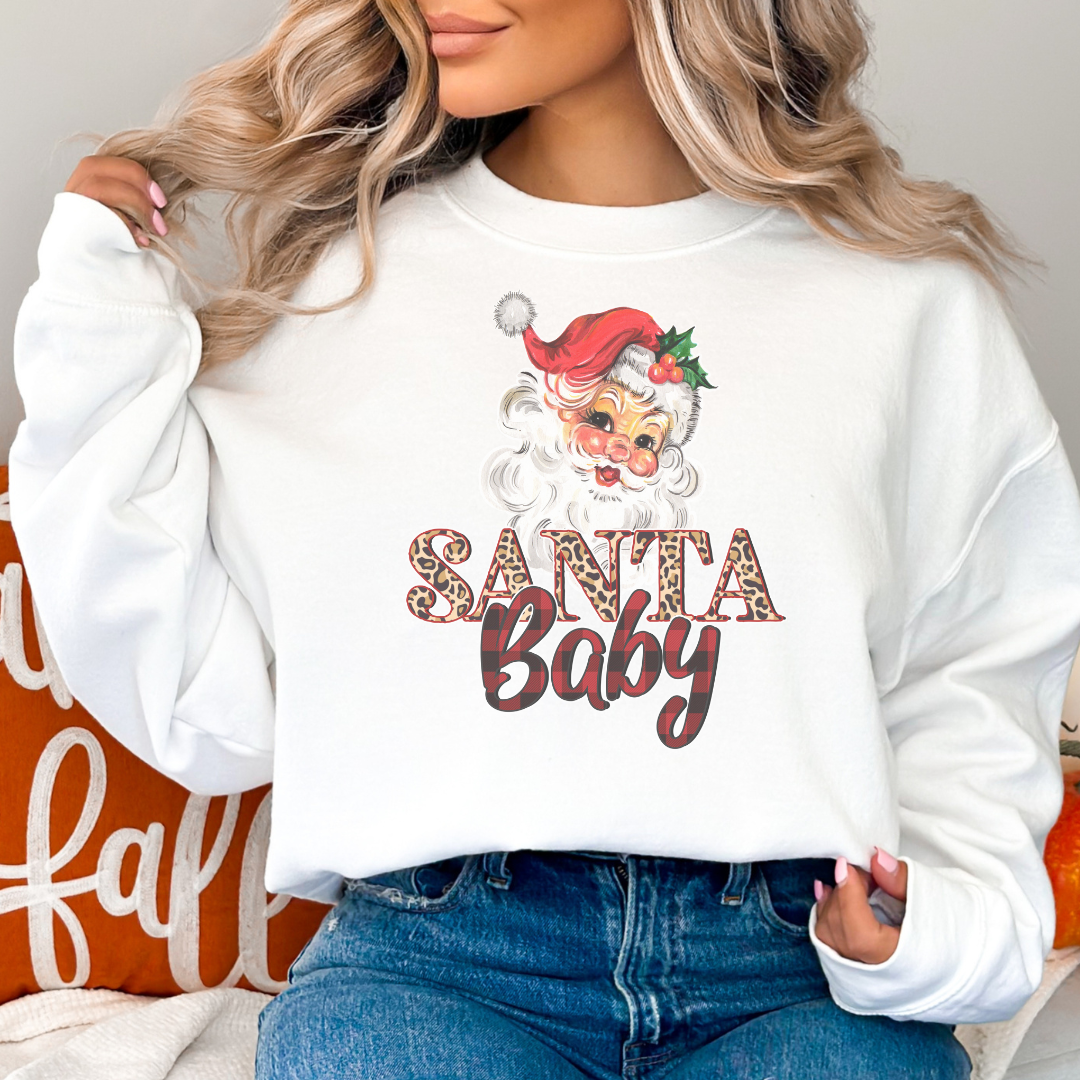 Santa Baby Vintage Retro Style Graphic Sweatshirt