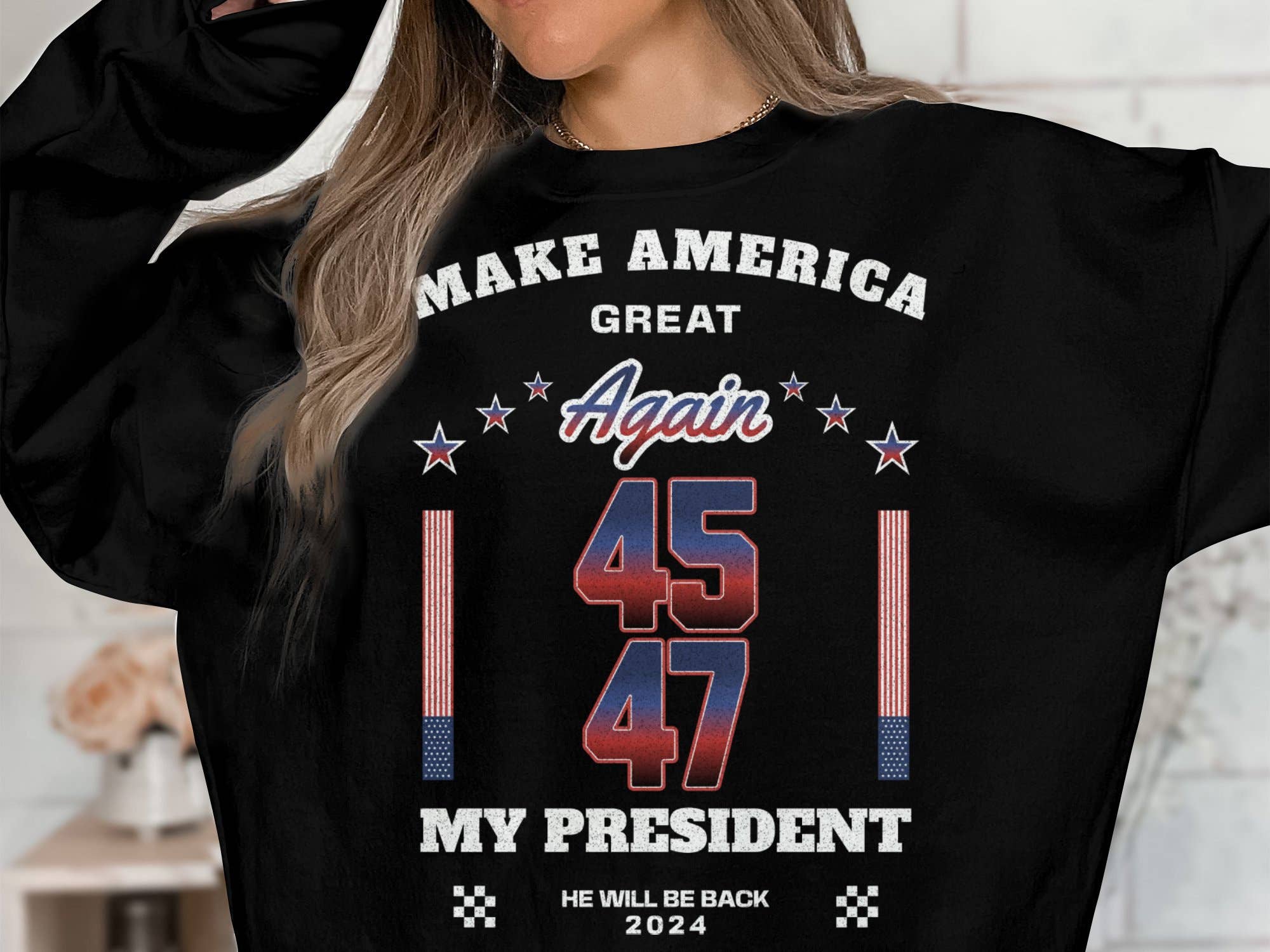 Trump 2024 Pro-Trump Sweatshirt - Patriotic Taking America
