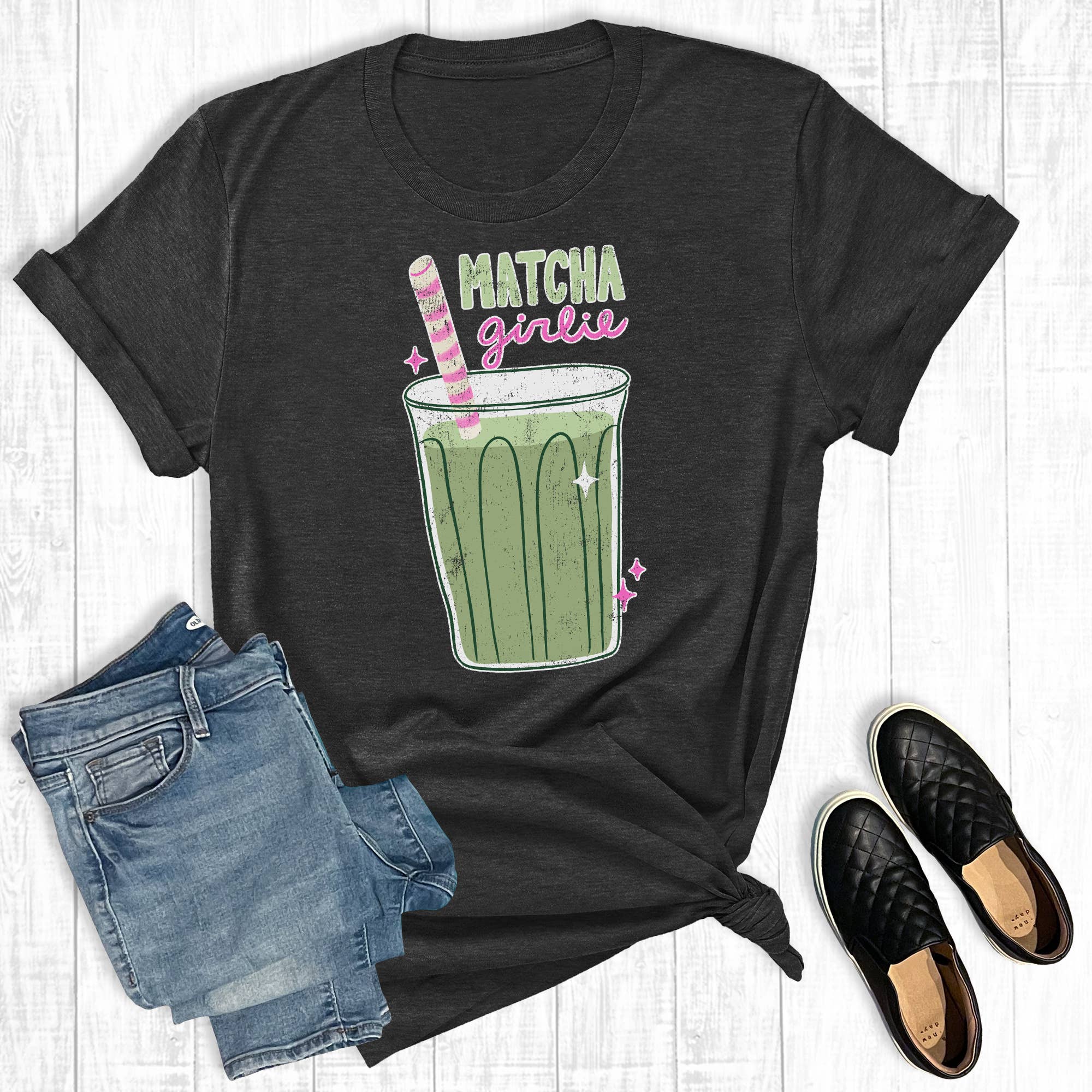 Retro Matcha Girlie Graphic Tee