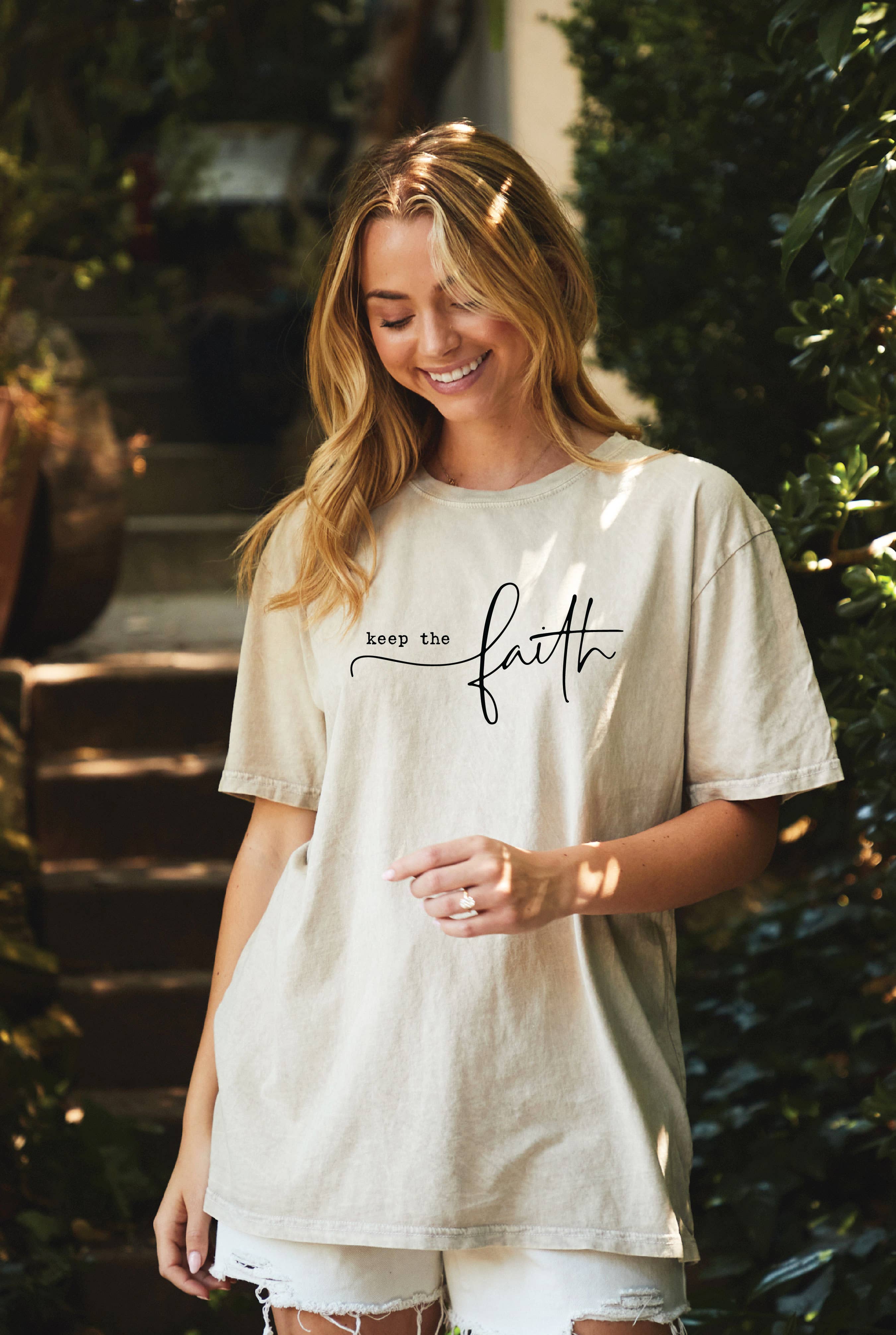Keep the Faith Oversized Graphic Top