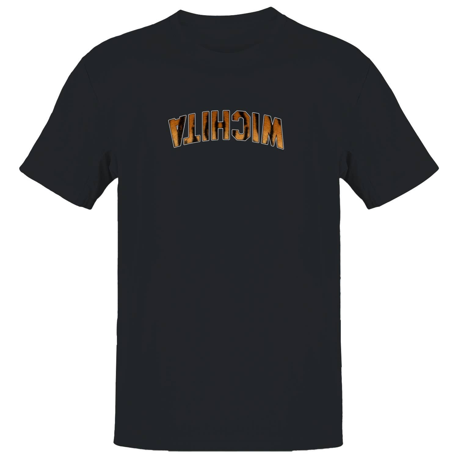 Michigan Tiger Fur Print Arch Text Men's T-Shirt