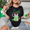 Lucky Cowgirl Coquette Pink Bow Tee