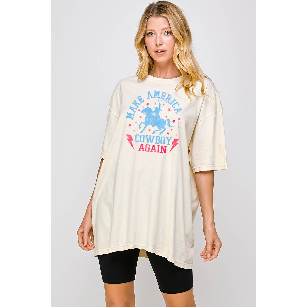 Make America Cowboy Again Graphic  Oversized Tee
