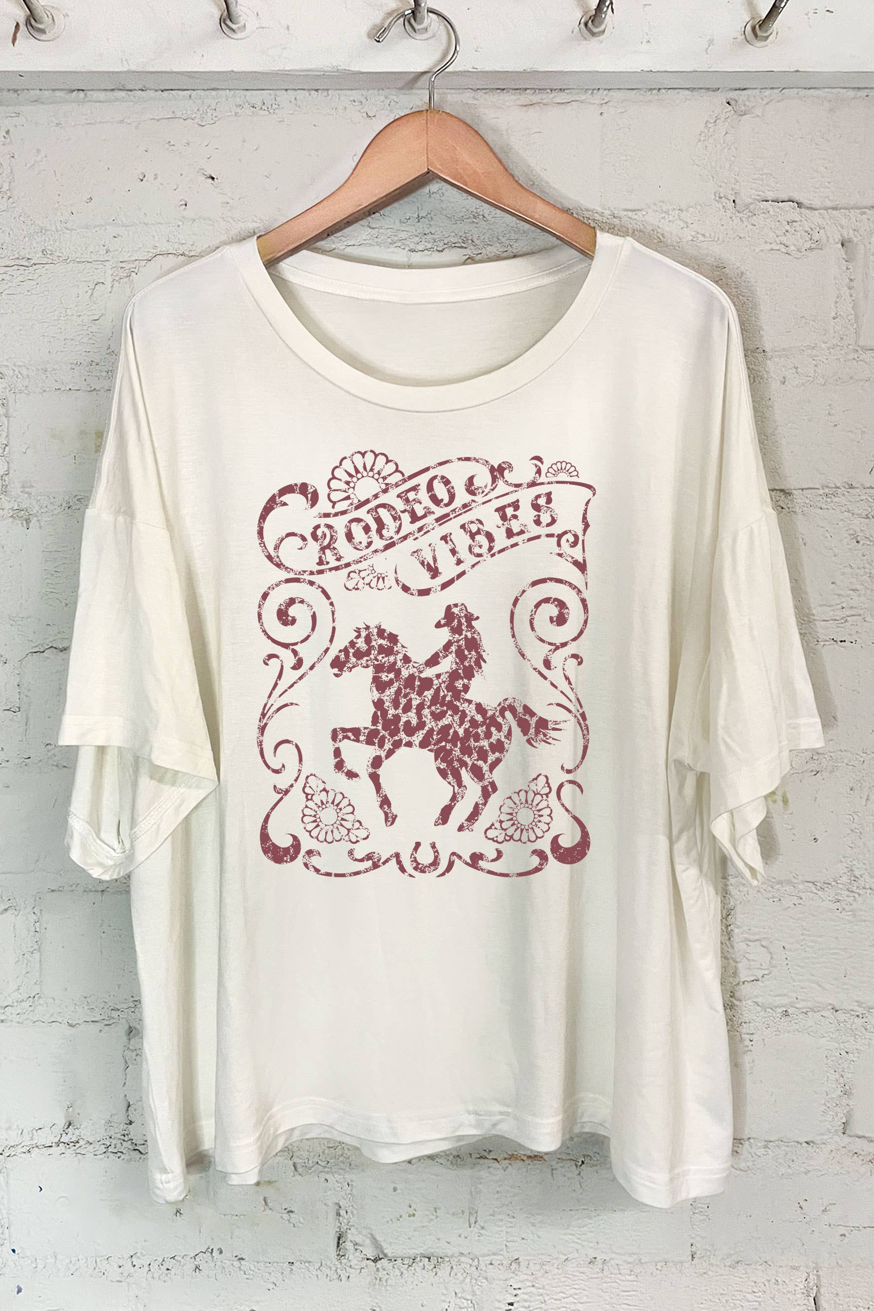 Rodeo Off-Shoulder Screen Printed Women's T-Shirt