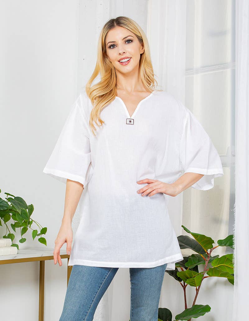 Unisex-Cotton 3/4 Sleeve Top (TH-1892)