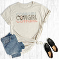 Western Retro Cowskull Cowgirl Graphic Tee