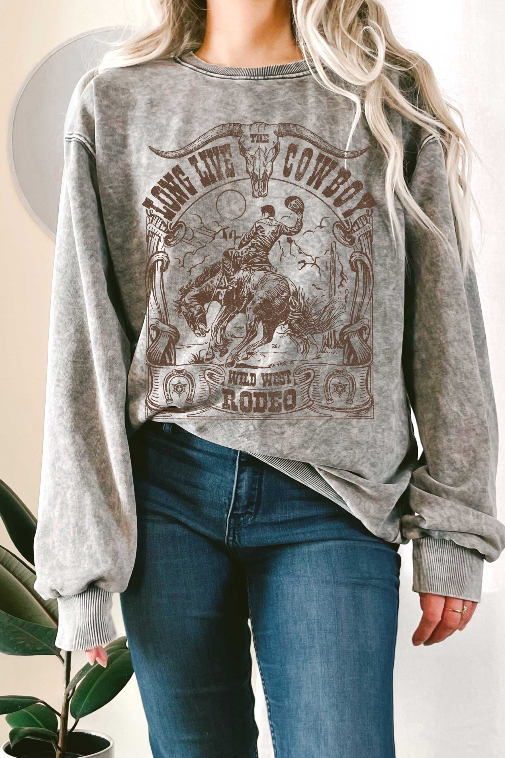 Long Live the Cowboy Mineral Graphic Terry Sweatshirts