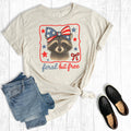 4th of July Feral But Free Racoon Graphic Tee
