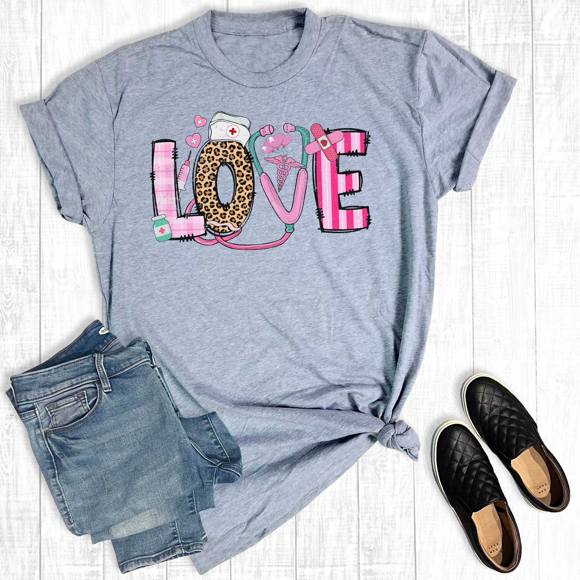 Valentine's Day Love Nurse Graphic Tee