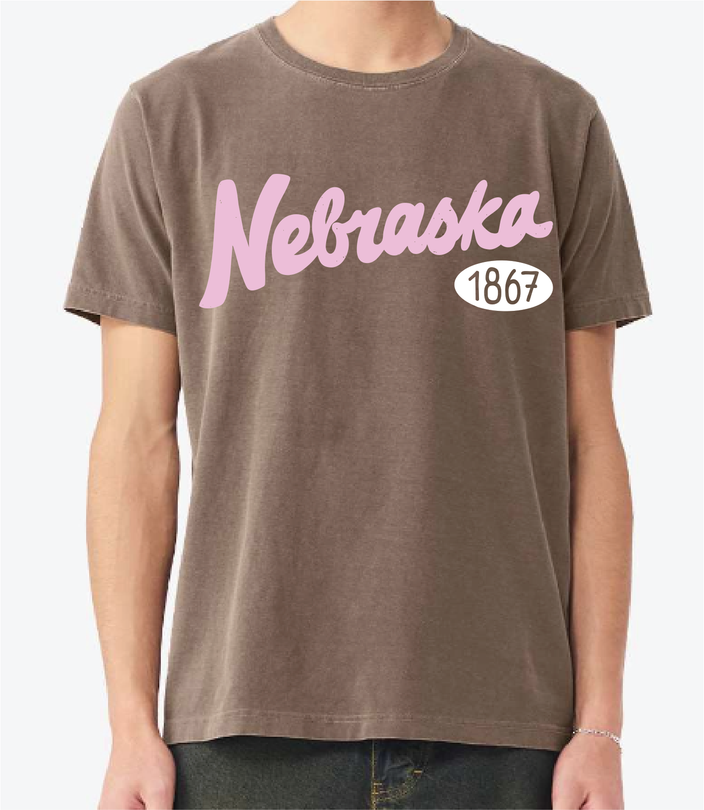 Nebraska 1867 Puff Ink Washed Cocoa Heavyweight Tee