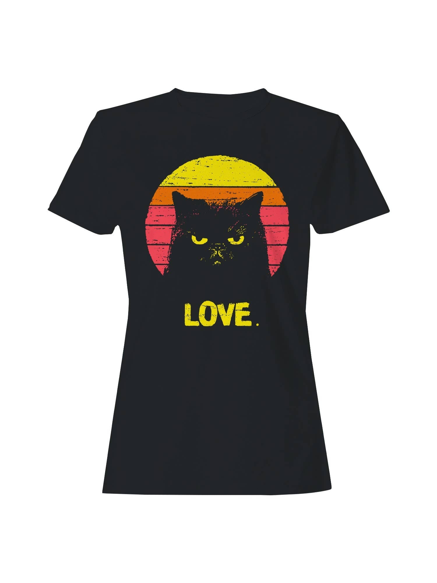 Retro Grumpy Cat Love Sunset Women's T-Shirt