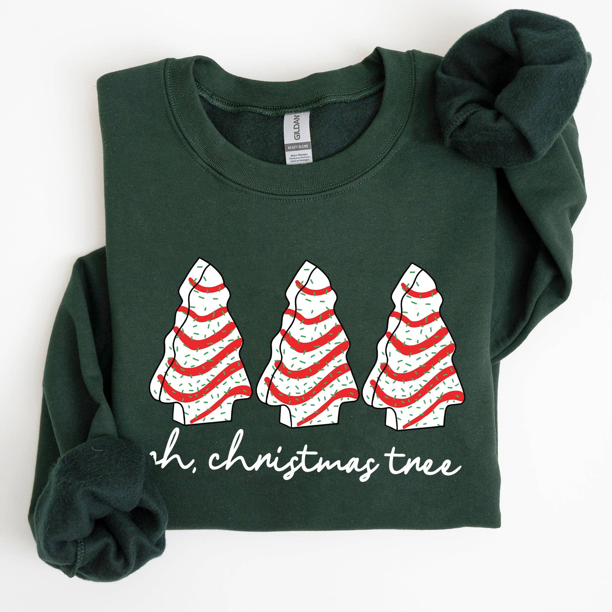 Oh Christmas Tree, Cakes, Winter, Snacks Xmas Sweatshirt