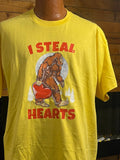 I Steal Hearts - Bigfoot Valentines Day T-Shirt (Yellow)