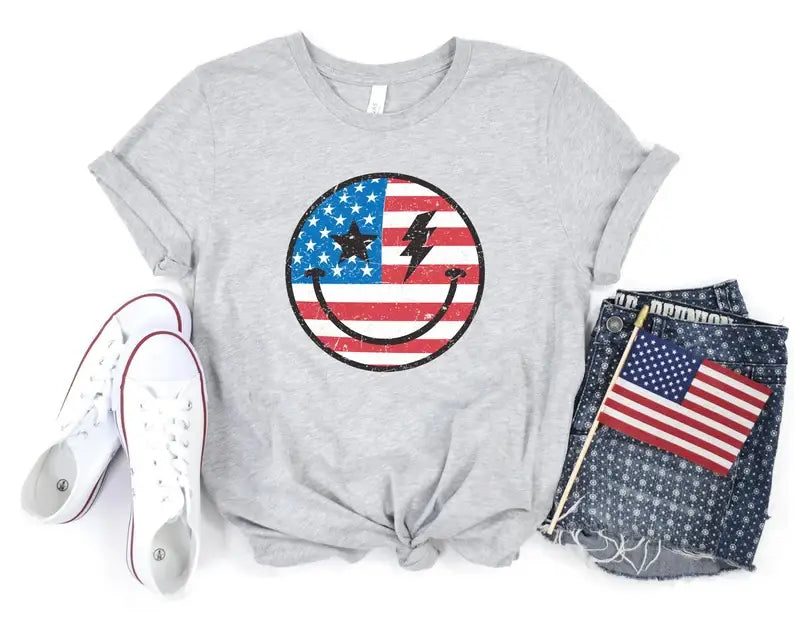 4th of July Smiley T-Shirt