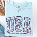 USA, Patriotic Floral, America Comfort Colors T-Shirt