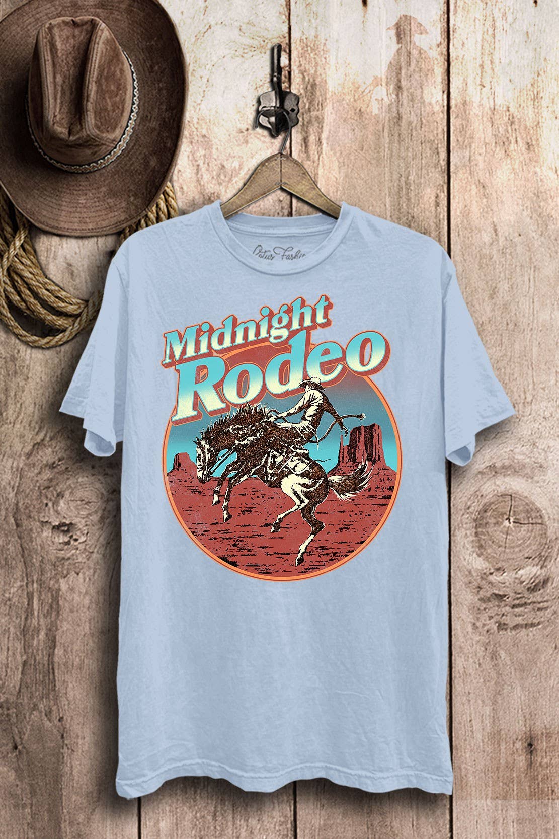 Midnight Rodeo Western Cowboy Graphic Top