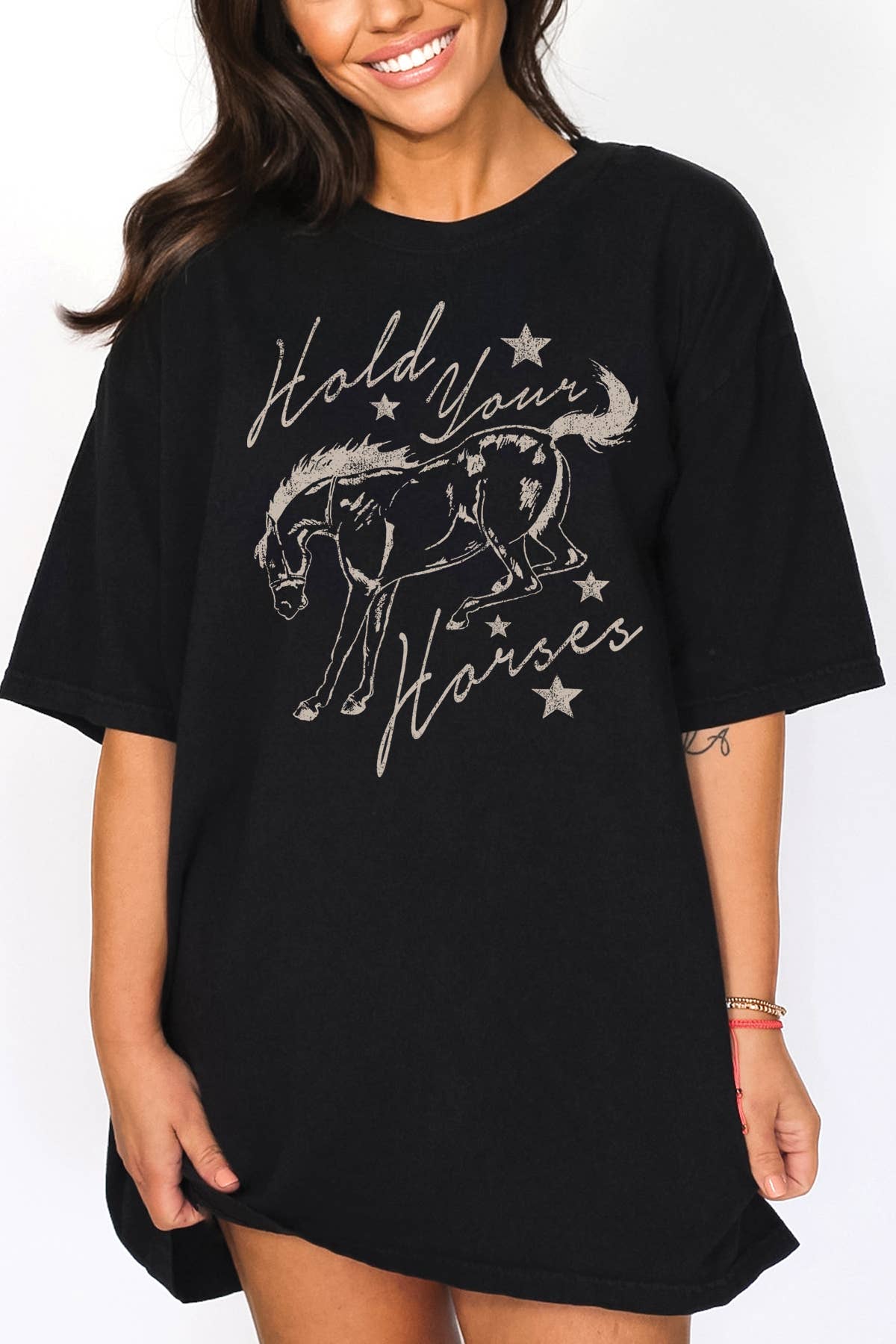Women Horse Graphic Print Oversize Fitting Top