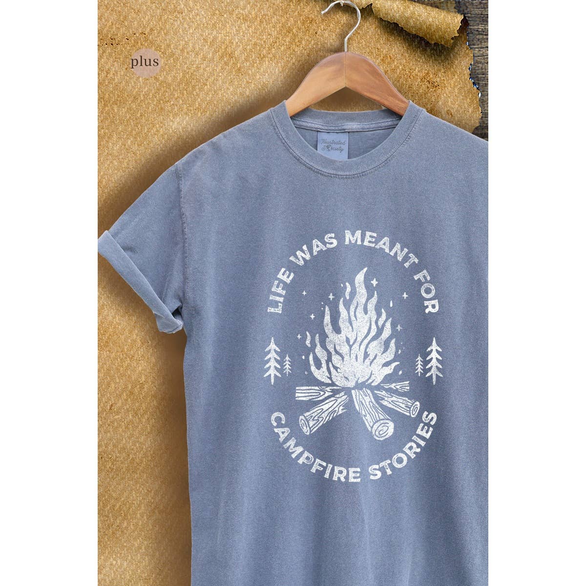Life Was Meant For Campfire Stories Vintage Graphic Plus Tee