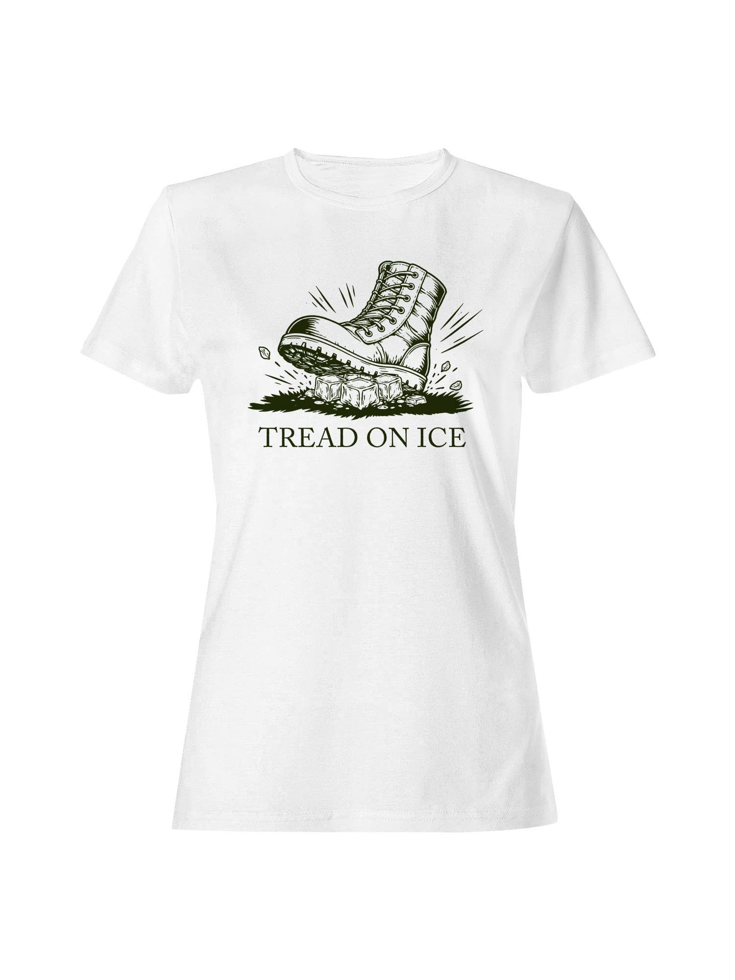 Boot Tread On Ice Women's T-Shirt White