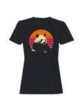 Retro Sunset Panda Design Women's T-Shirt