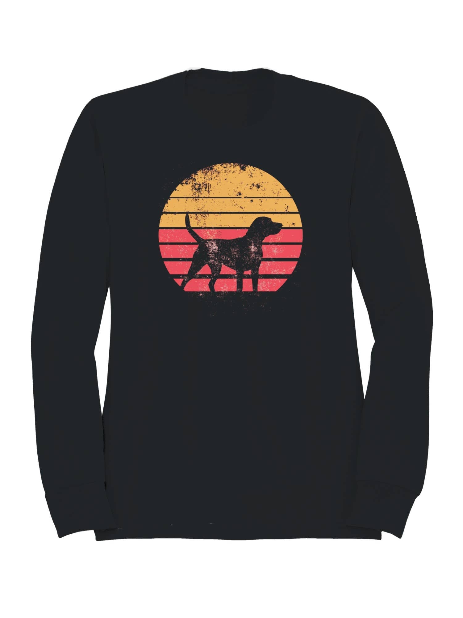 Retro Sunset Dog Silhouette Men's Sweatshirt
