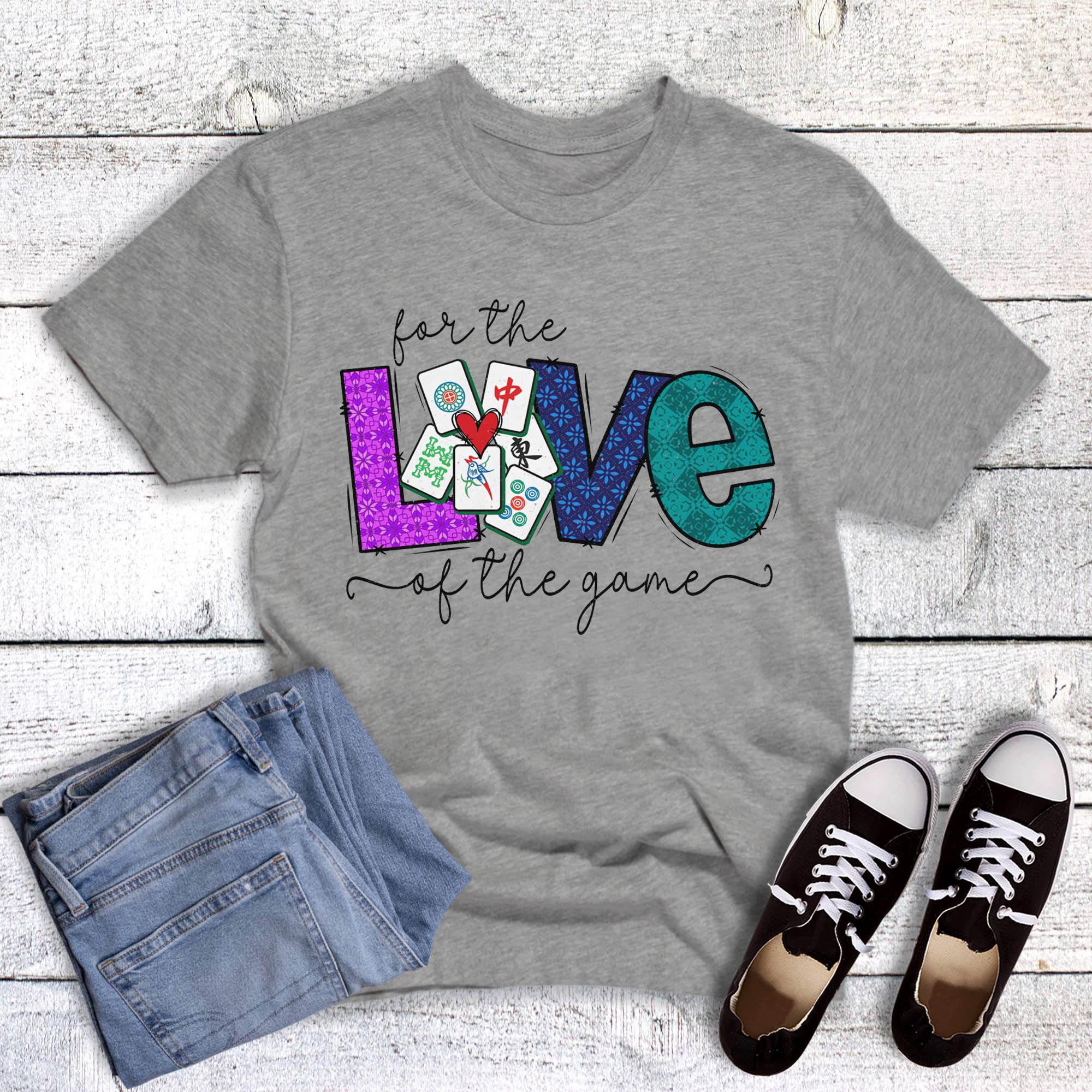 Valentine Mahjong For the Love of the Game Graphic Tee