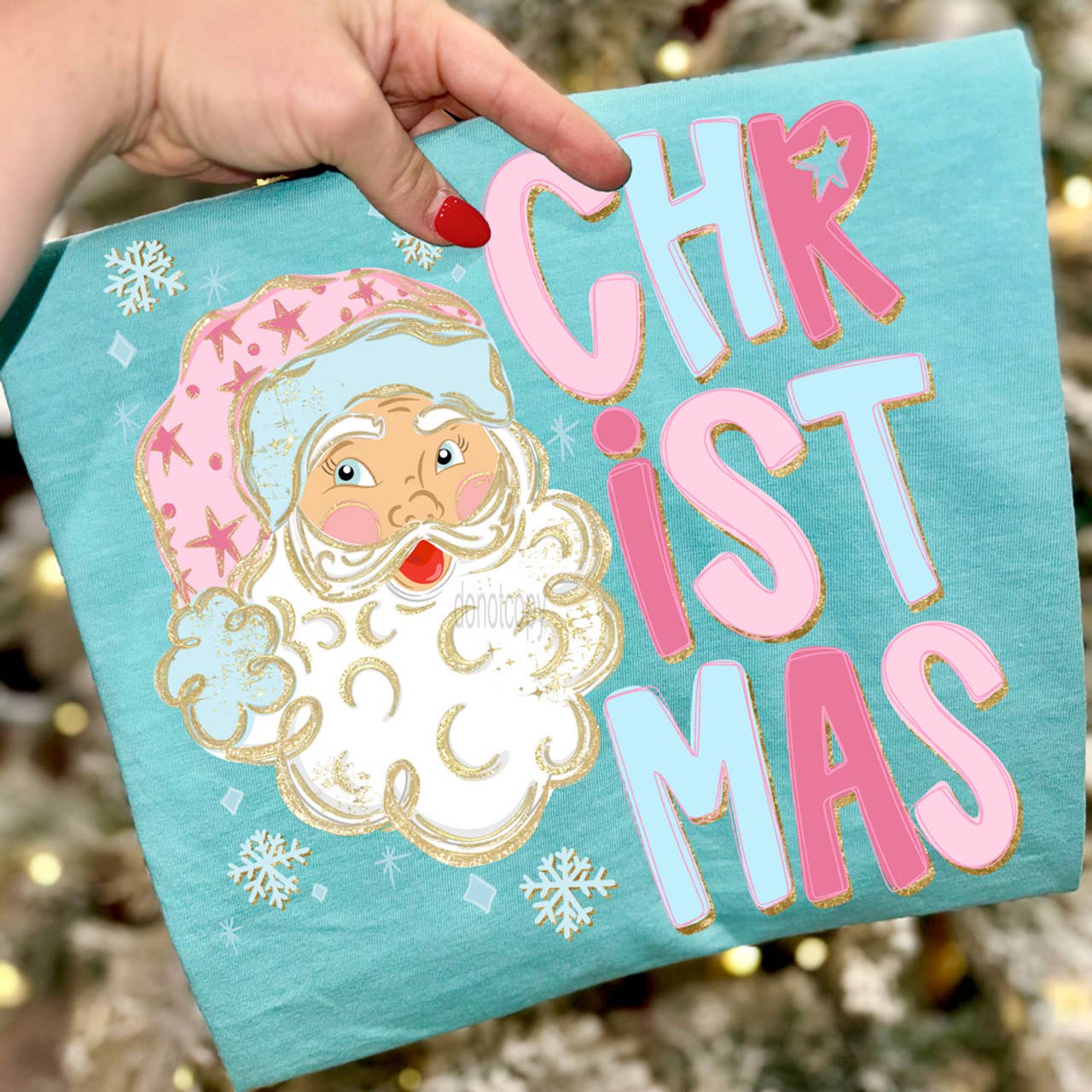 Preppy Santa Christmas Tee