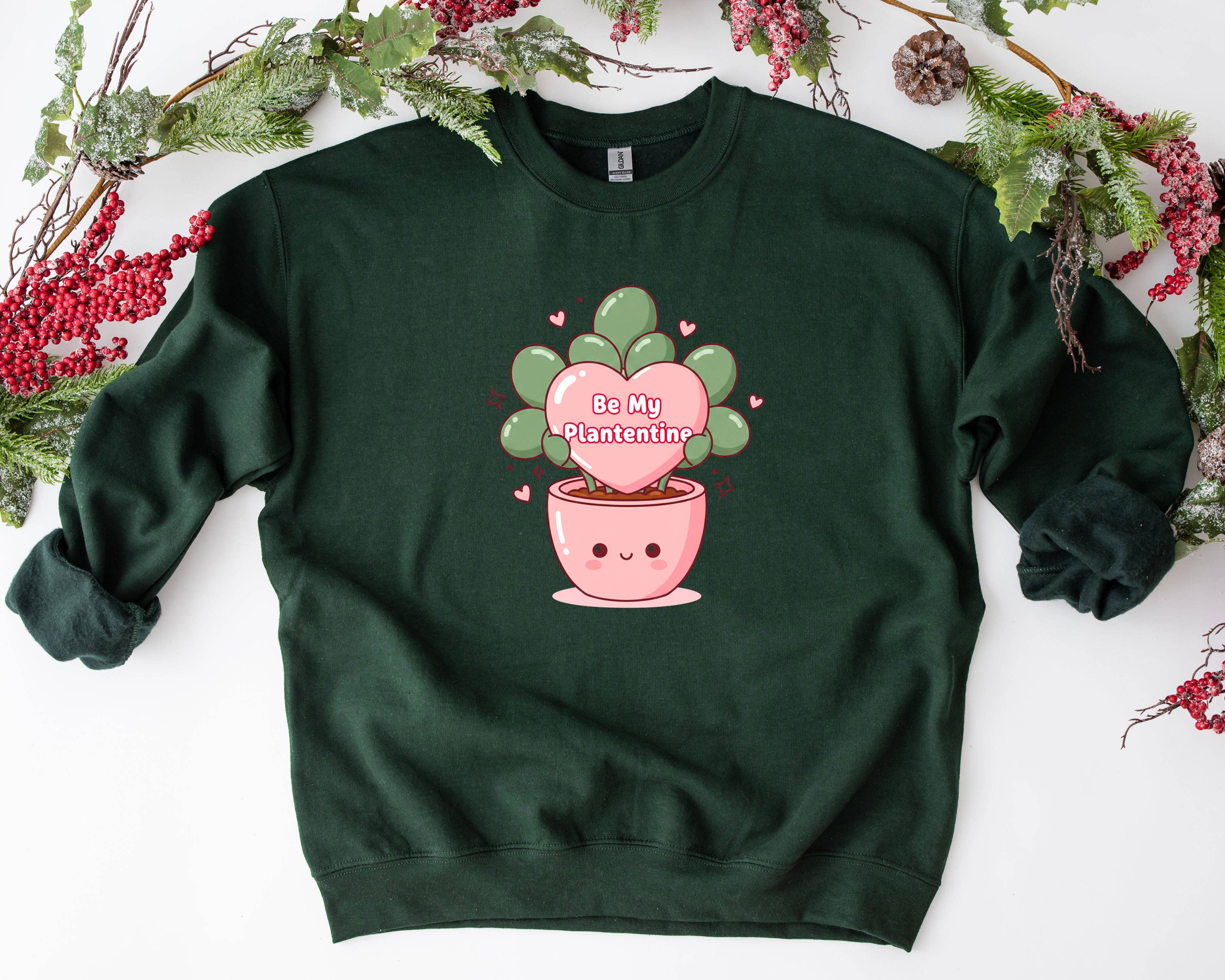 Be My Plantentine Sweatshirt, Valentine’S Day Plant Lover Gift, Cute Plant Pun Crewneck, Funny Plant Mom Sweater