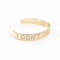 I Don't Owe You Shit Gold Pave Stone Bangle Bracelet