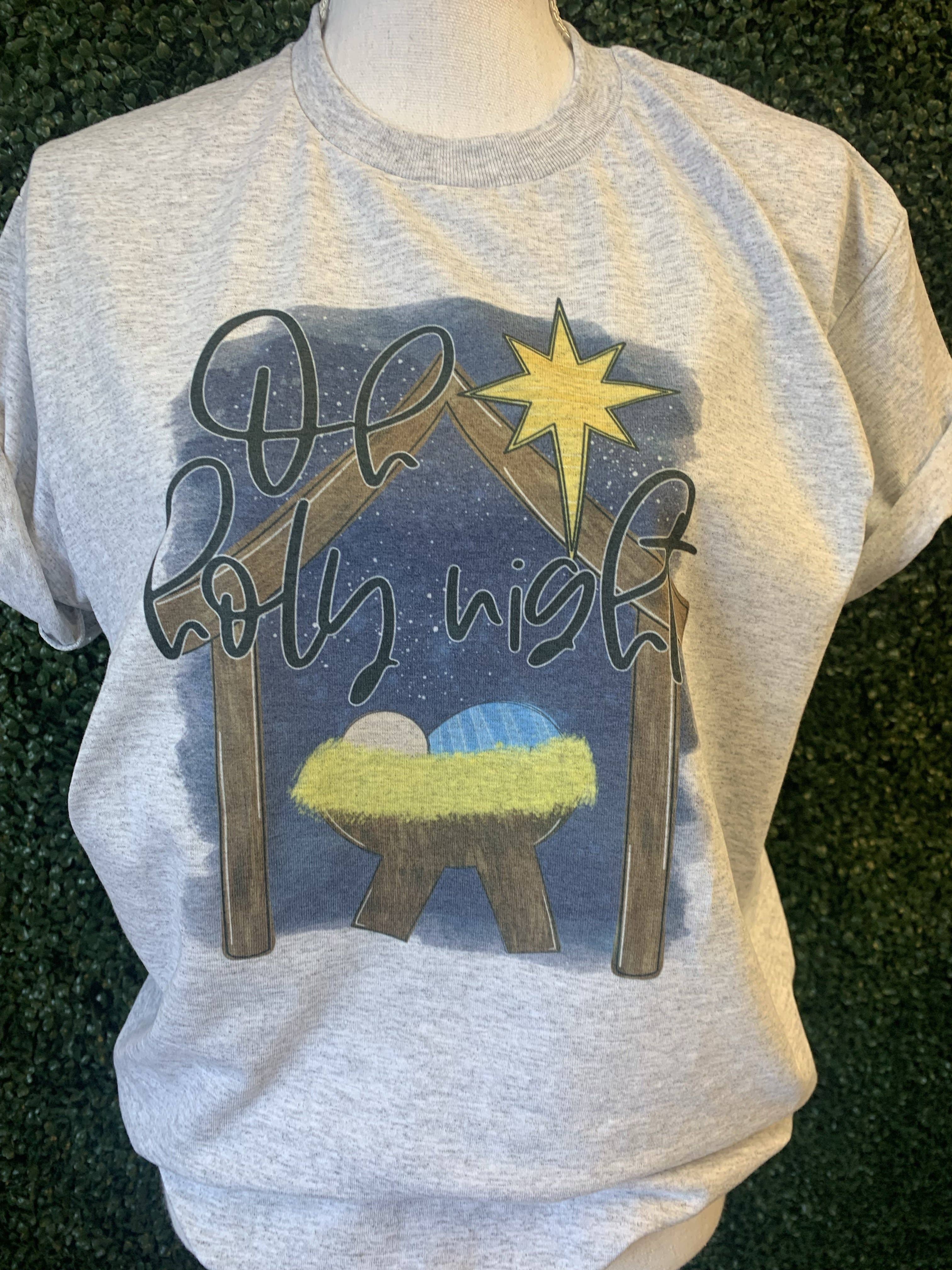 Oh Holy Night On Ash Gray Tee