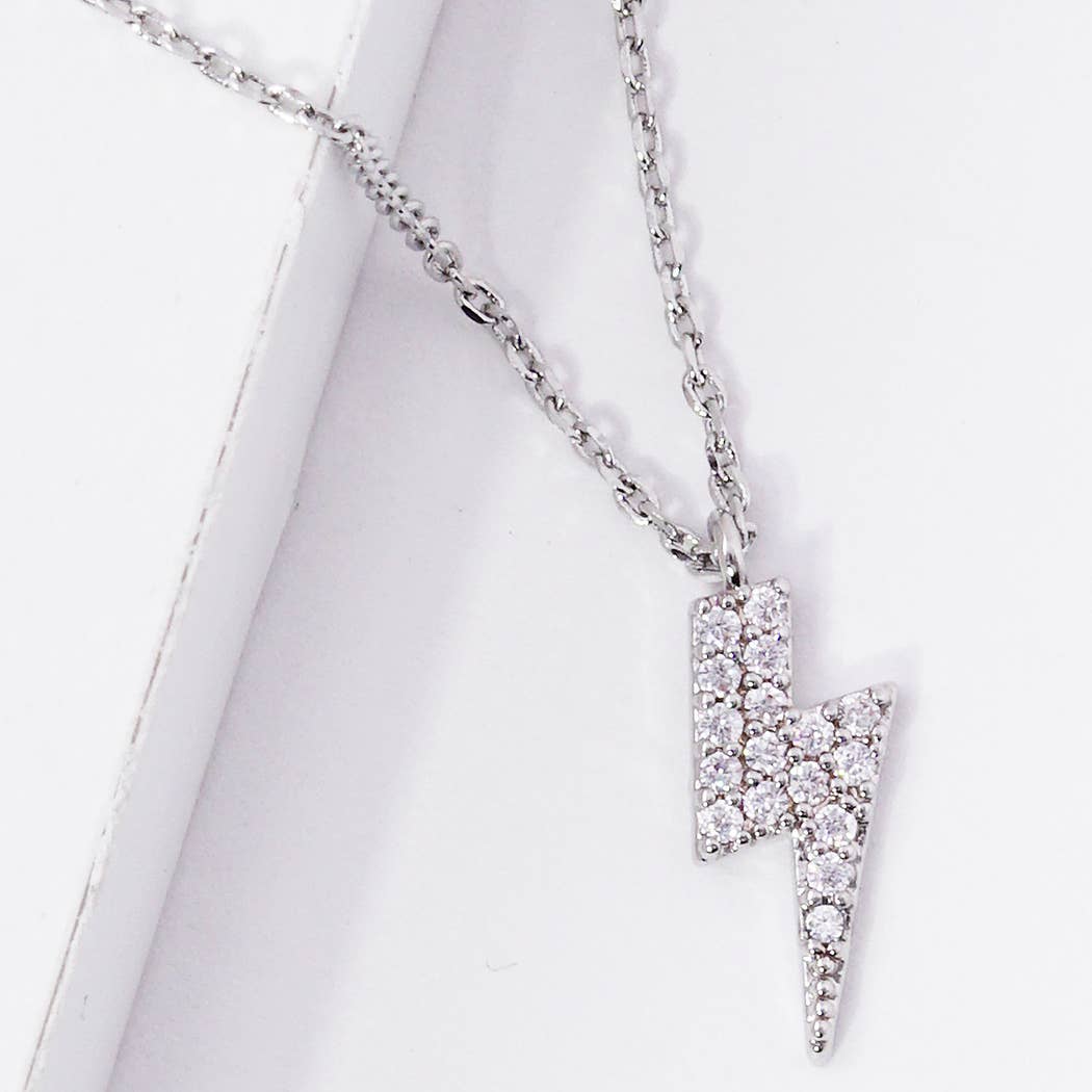 Cz Gold-Dipped Light Bolt Necklace