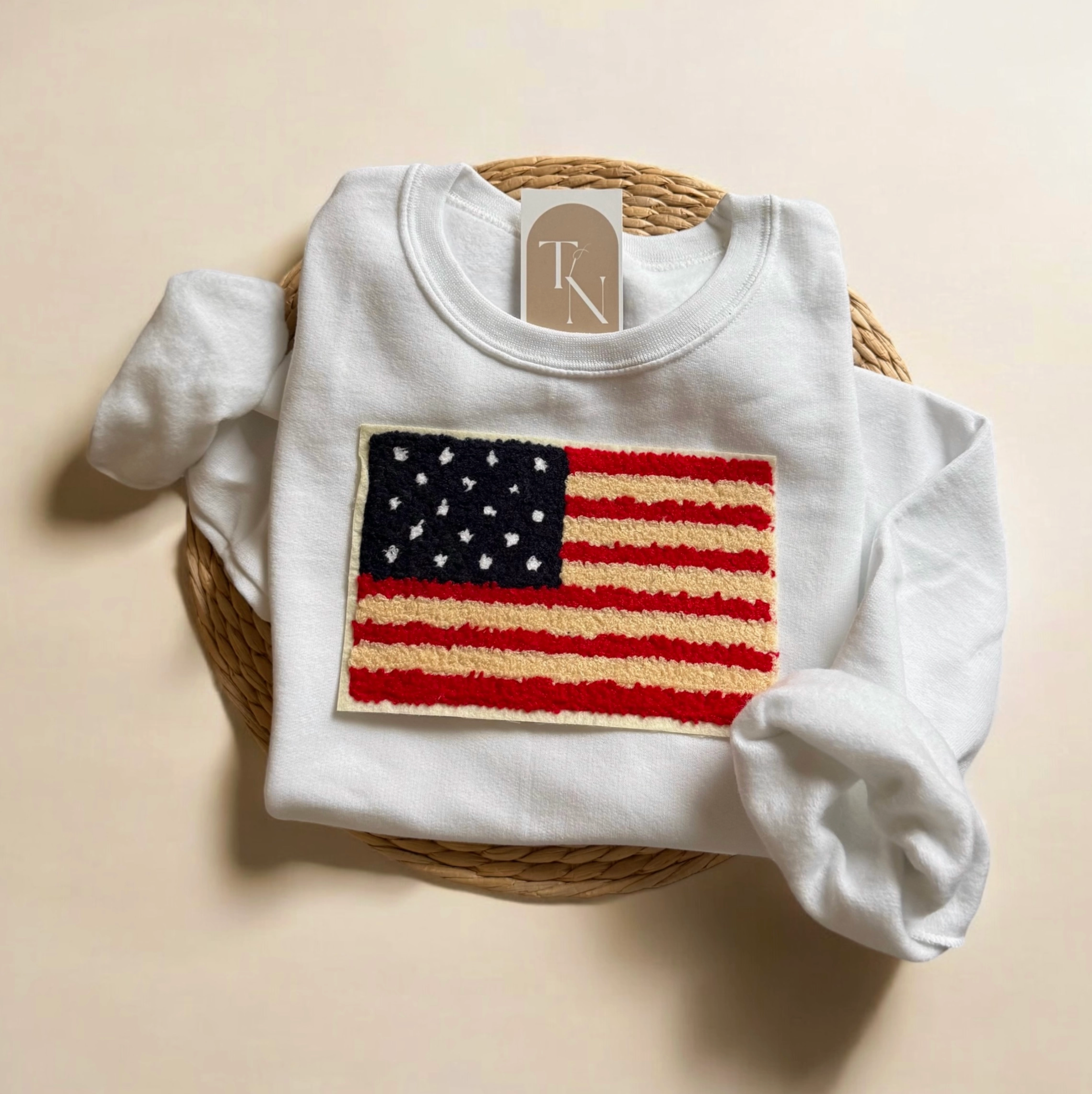 USA Flag Sweatshirt, 4th of July Clothes