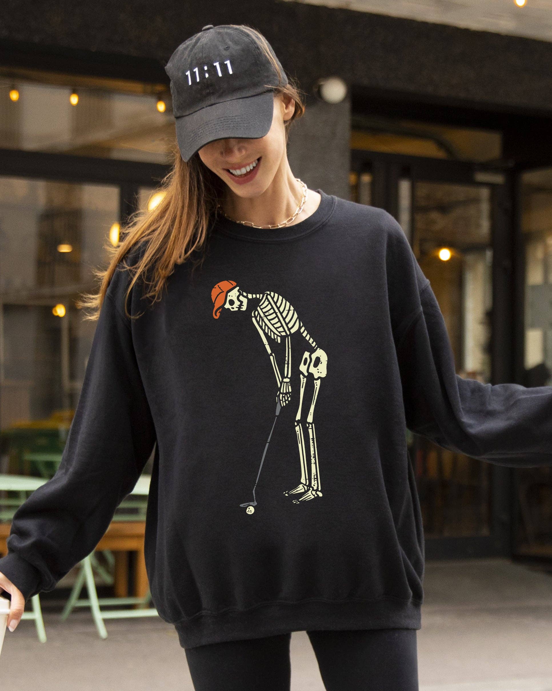 Golf Player, Skeleton,  Spooky, Halloween Sweatshirt