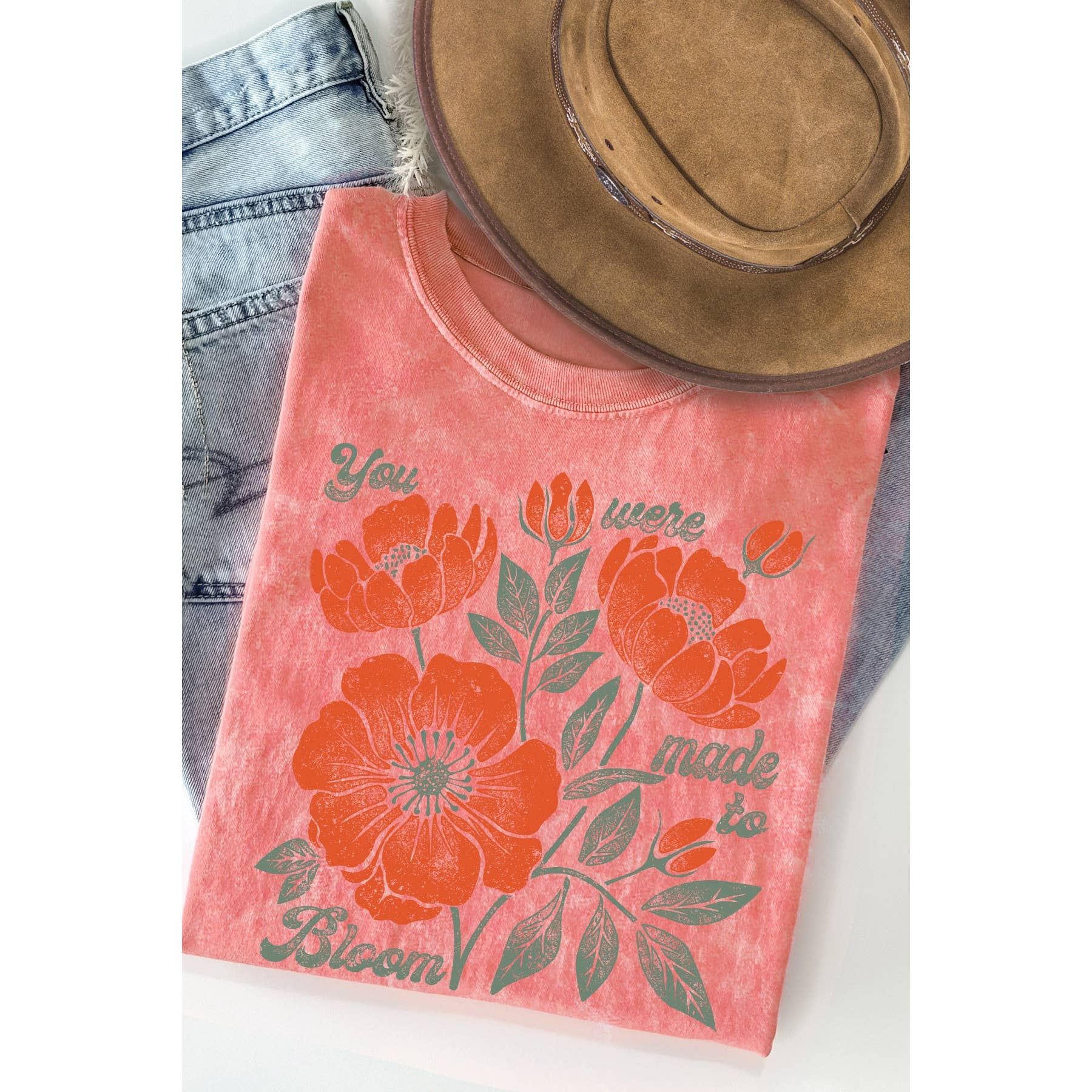 You Were Made To Bloom Mineral Washed T Shirt