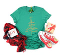 Gold Christmas Tree Kelly Green Holiday Graphic Tee