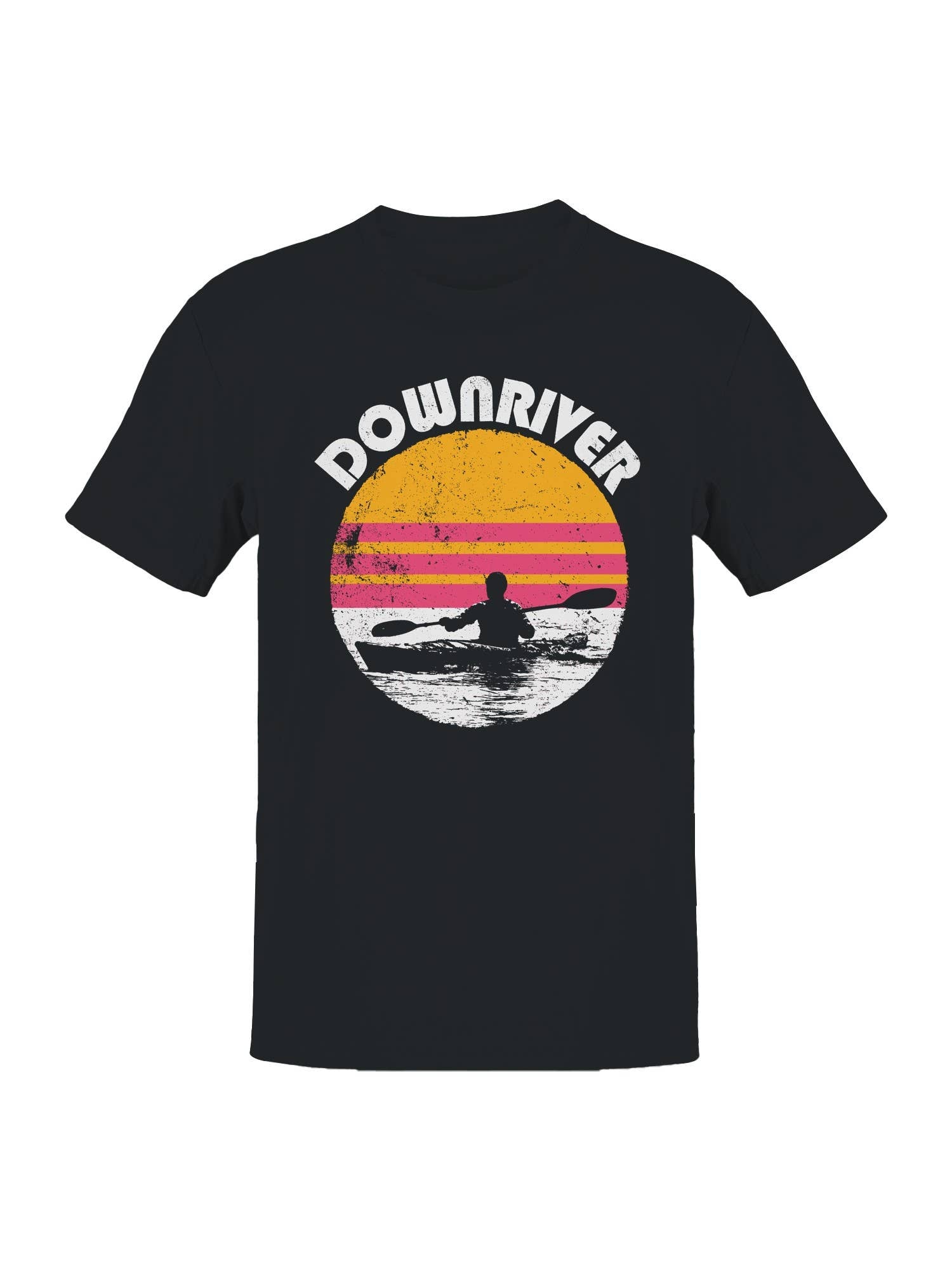 Retro Downriver Kayaking Design Men's T-Shirt