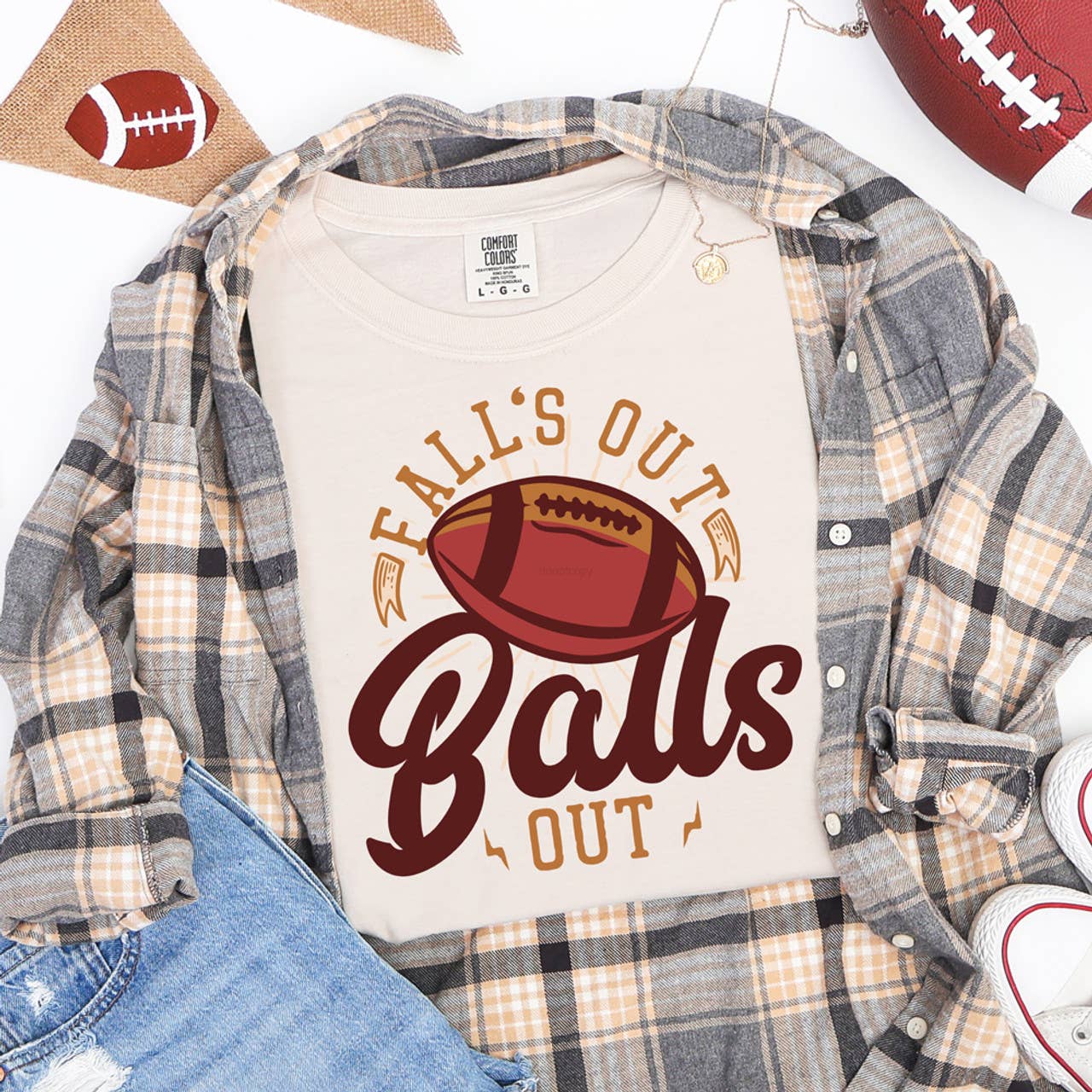 Fall's Out Balls Out Football Tee