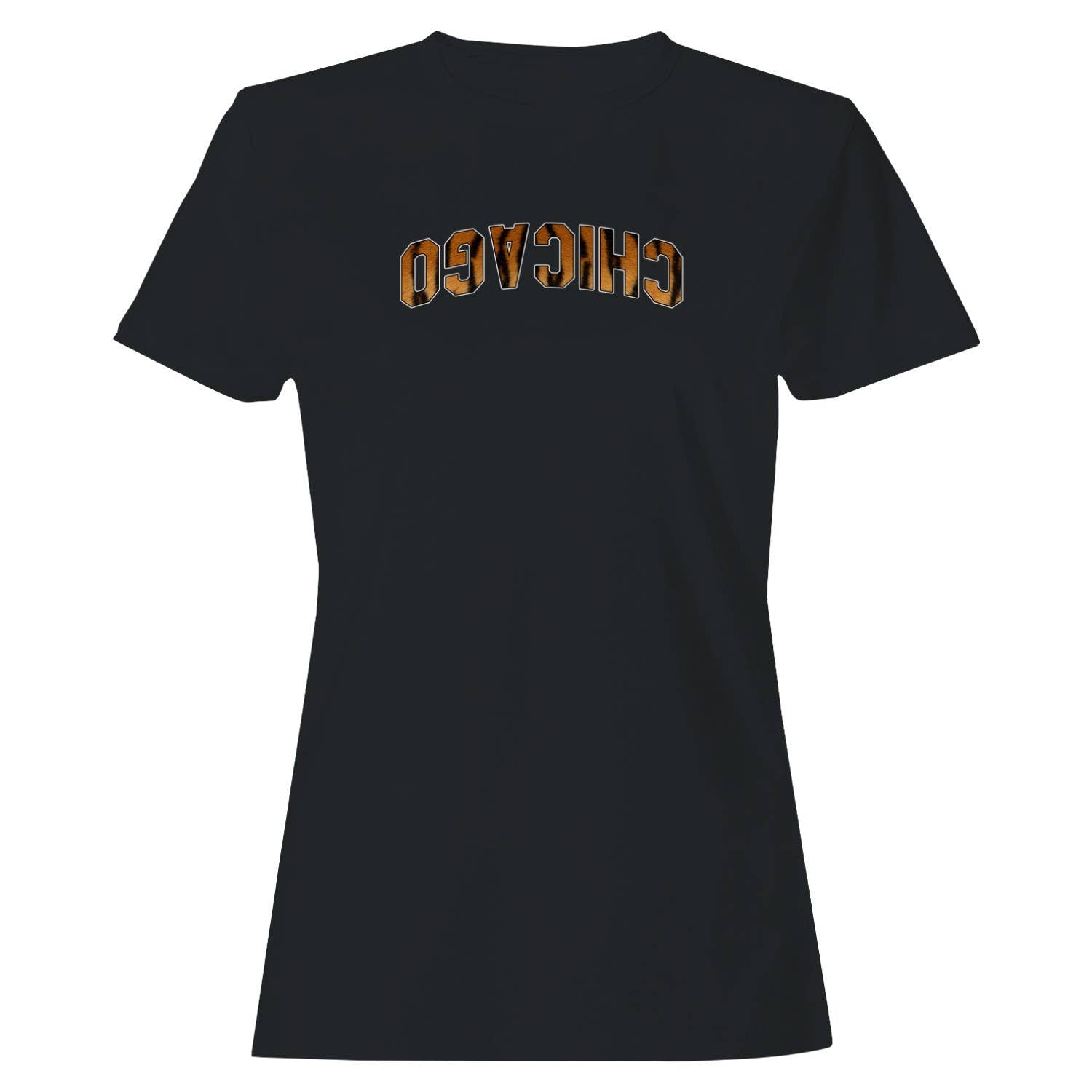 Chicago Tiger Print Bold Text Graphic Women's T-Shirt