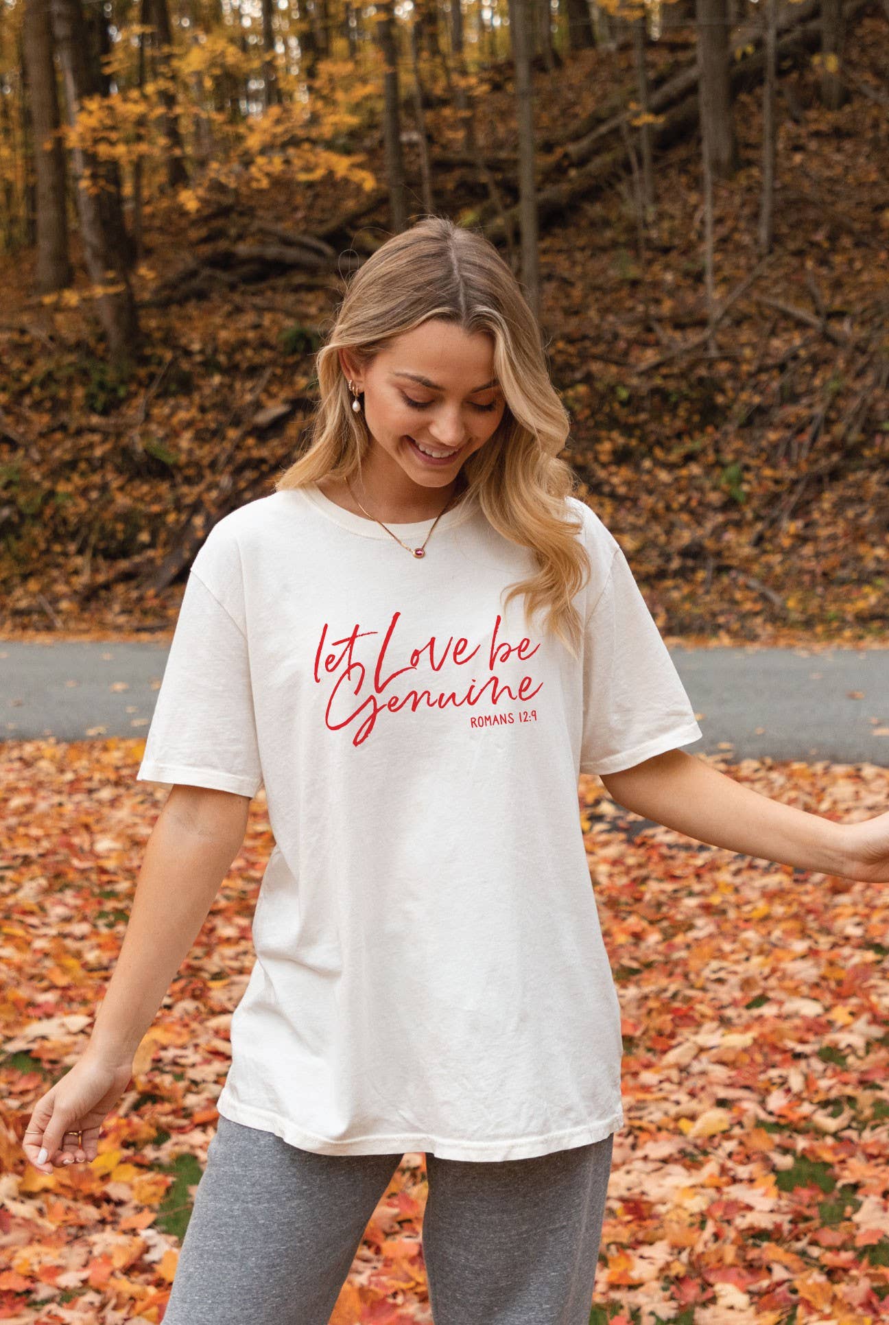 Let Love Be Genuine Romans 12:9  Mineral Washed Graphic Top