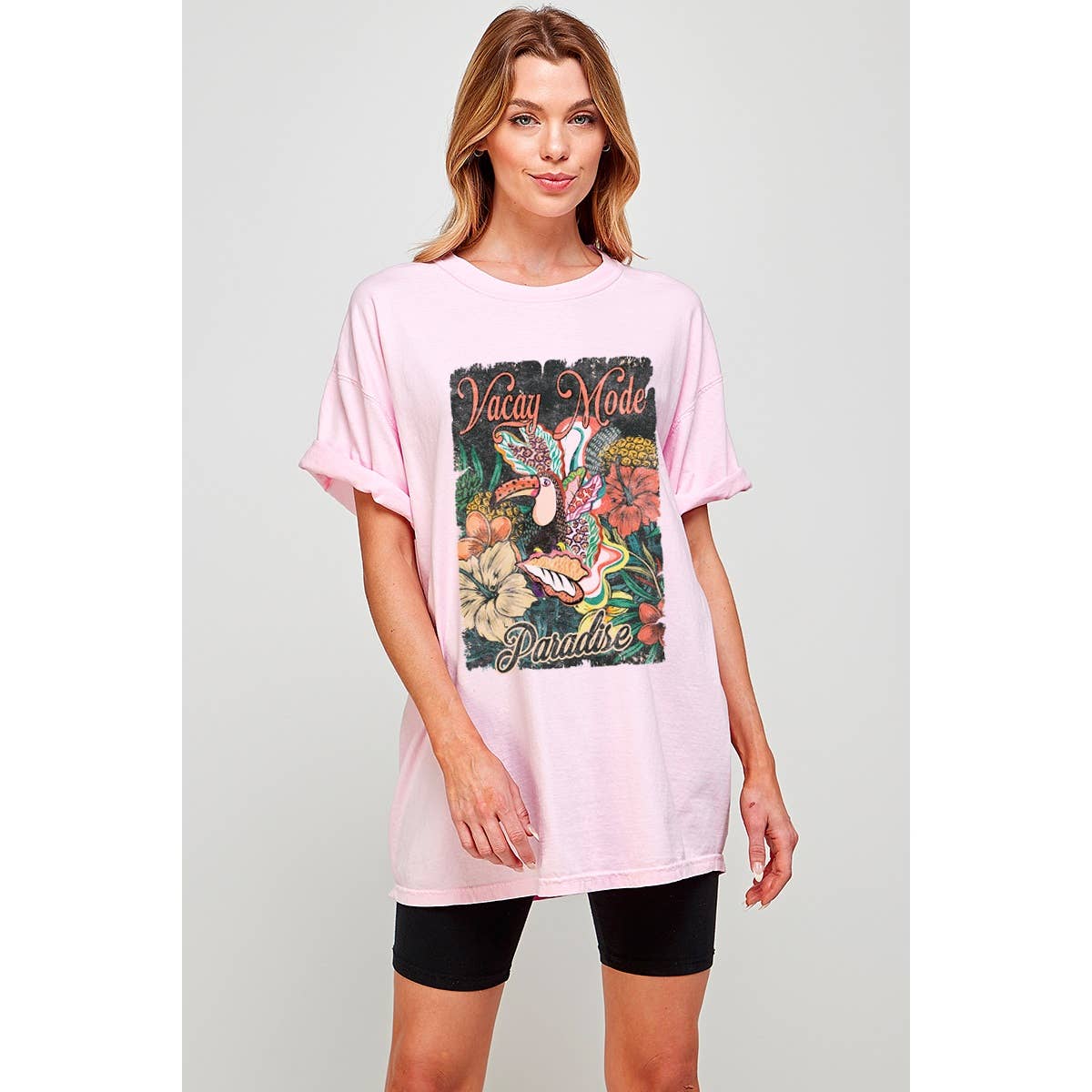 Vacay Mode Vintage   Graphic  Oversized Tee