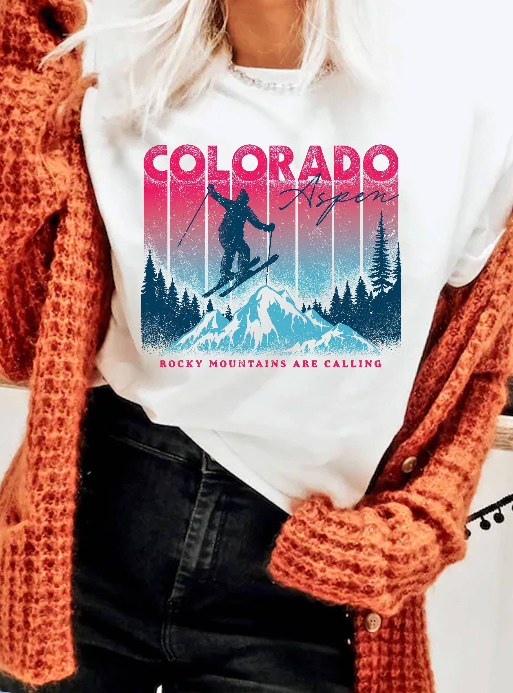 Colorado Aspen Ski Rocky Mountains Graphic Tshirts
