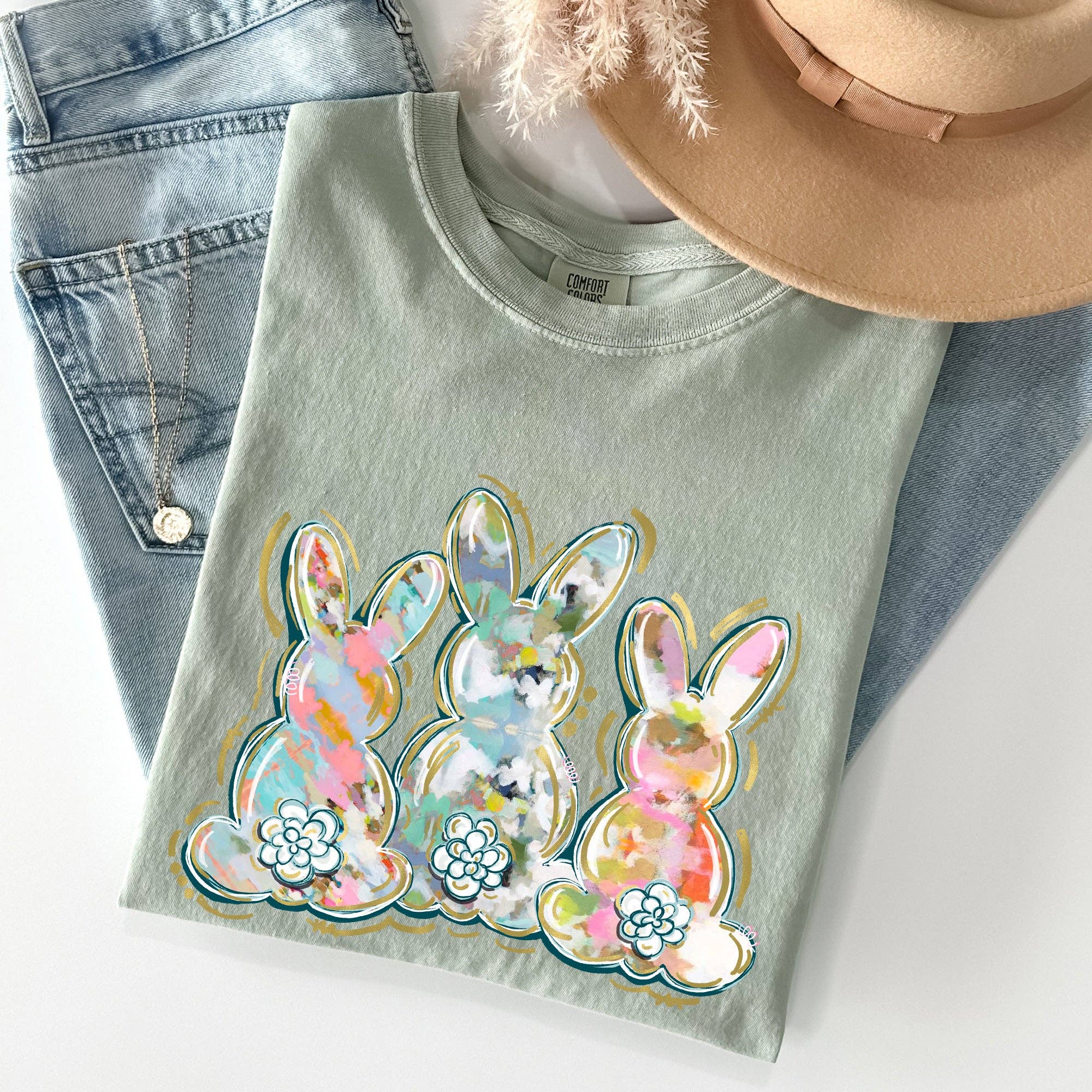 Brushstroke, Easter, Peter Cottontail, Watercolor Tshirt