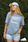 Weekends Coffee Puff Print Mineral Graphic Top