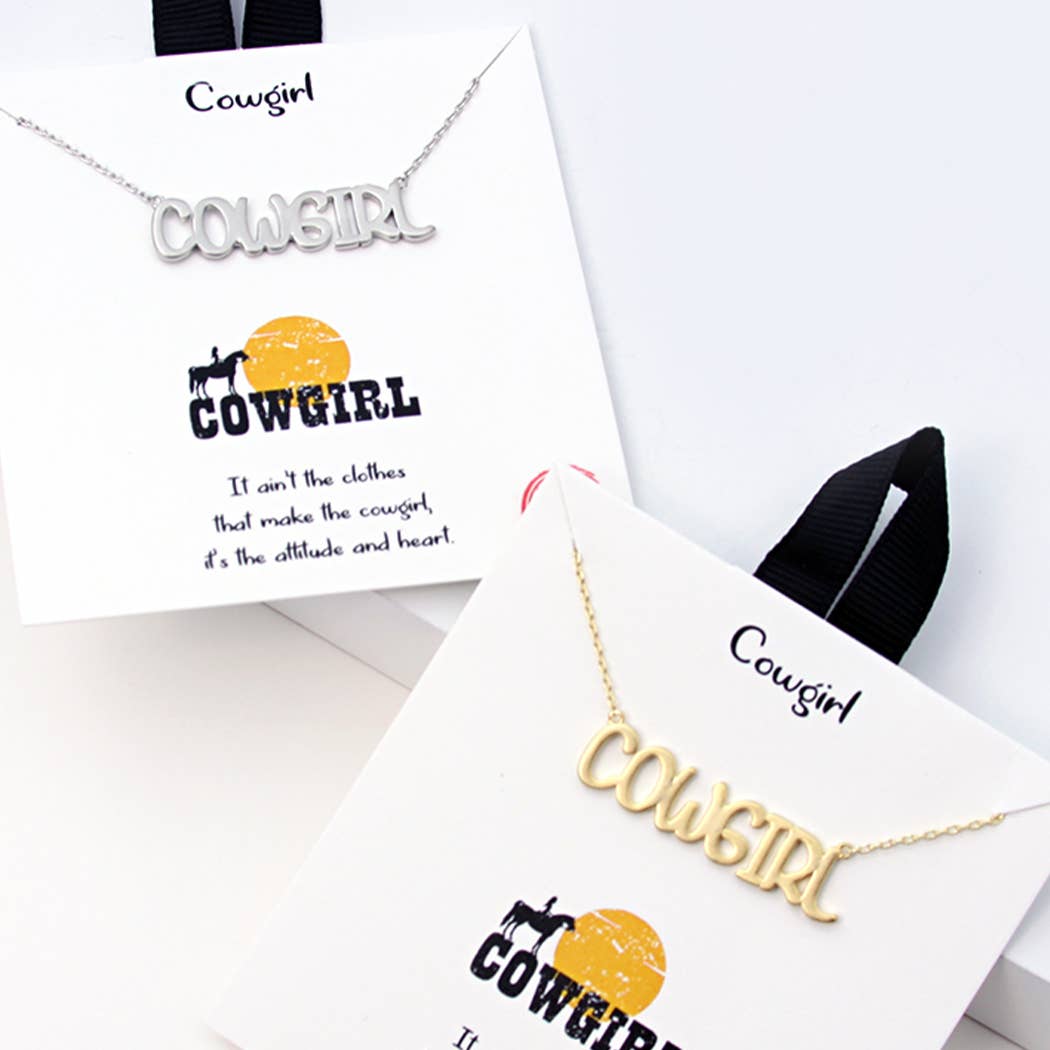 Cowgirl / Word Pendant Necklace
