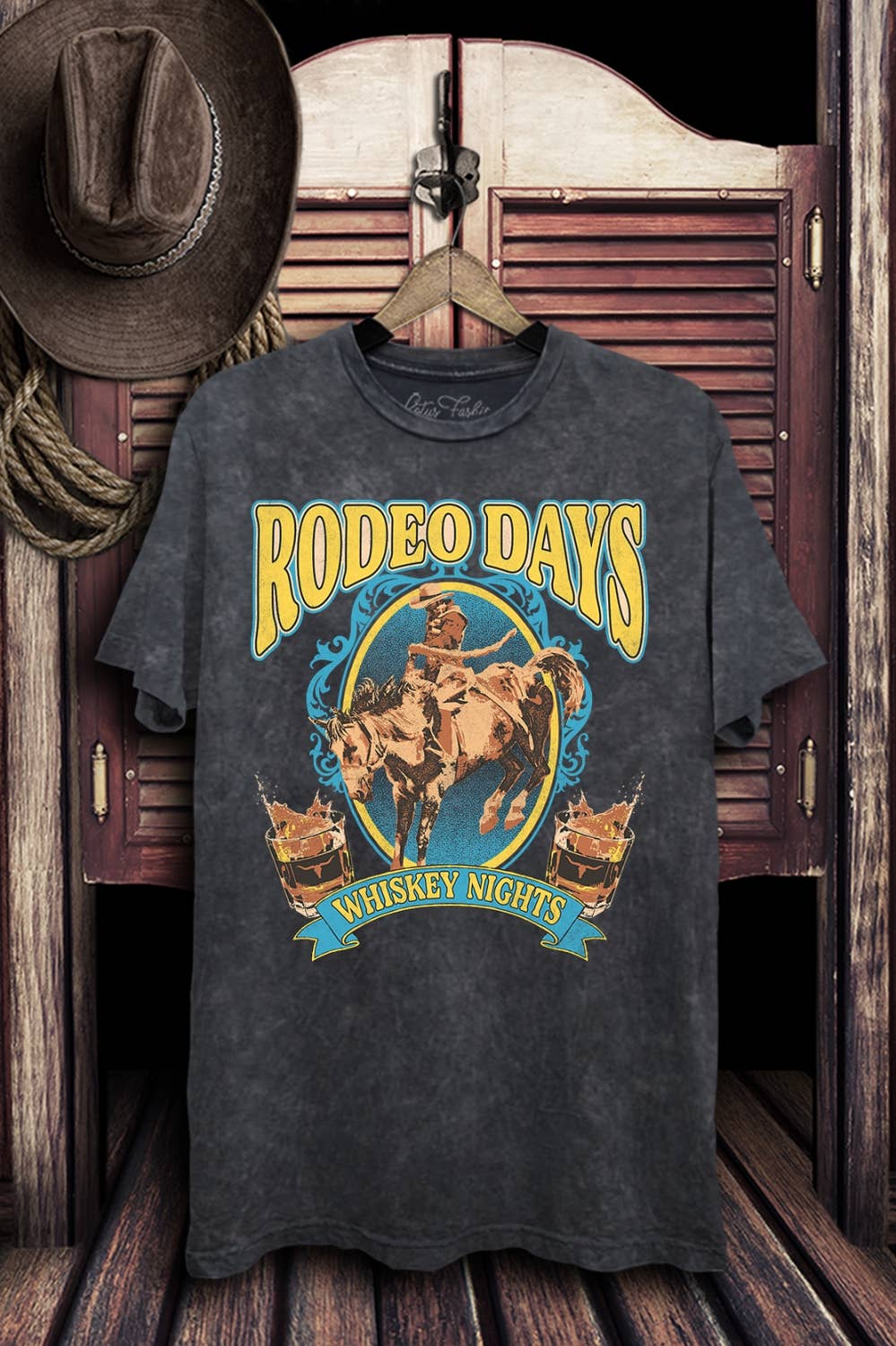 Rodeo Days Whiskey Nights Graphic Top