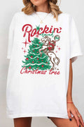 Rockin’ Around the Christmas Tree Oversized Graphic Tshirts