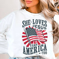She Loves Jesus and America | July 4th Patriotic Sweatshirt