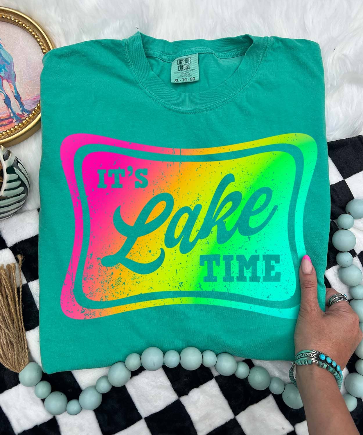 It's Lake Time - Comfort Color - Island Green