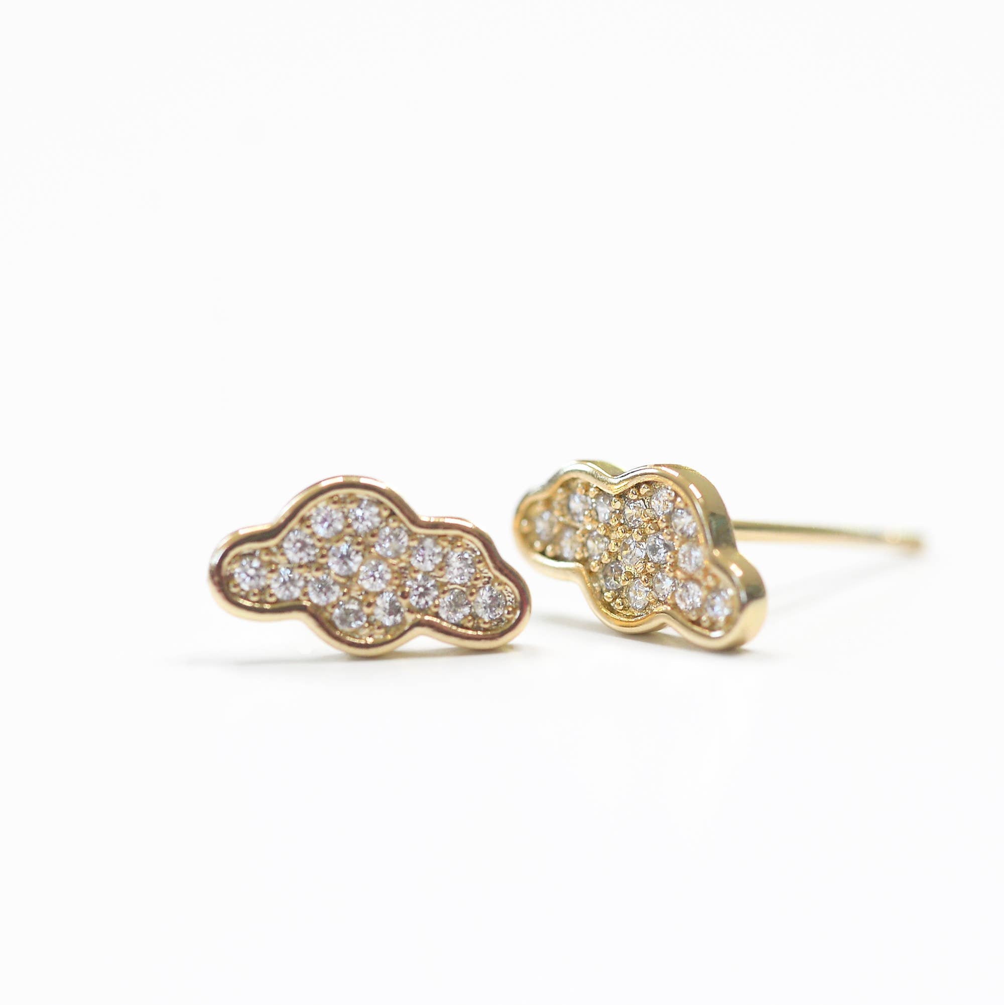 Cloud Pave Stone Stud Earrings