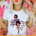 Valentine Cowgirl- White Tee